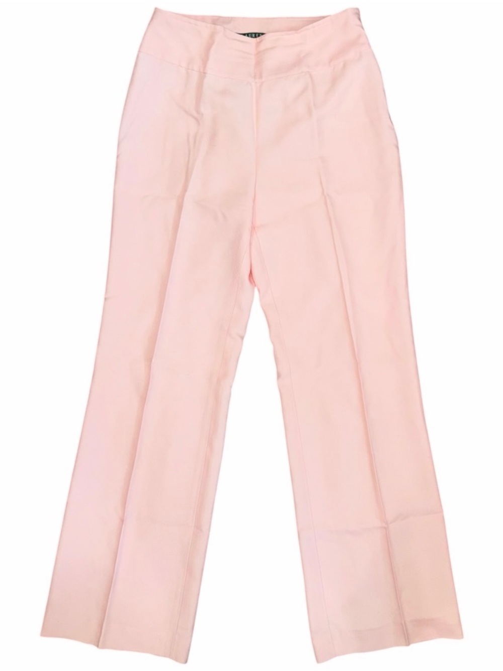 Ralph Lauren 100% Silk Baby Pink Wide Leg Trousers